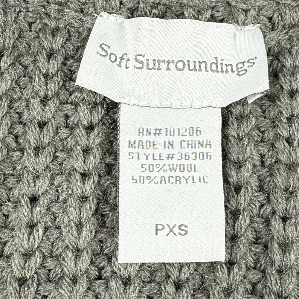 Soft‎ Surroundings City Sweater Tunic Size PXS Wool Blend Double Breasted Gray